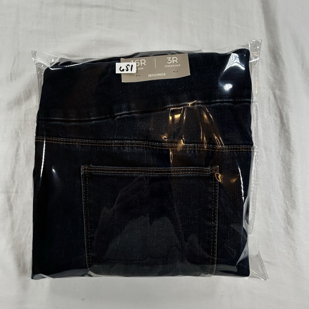 NEW Chico's Women's 3R Basic XL Jackson Indigo Pull On Jegging Jeans Dark Wash - Picture 10 of 10